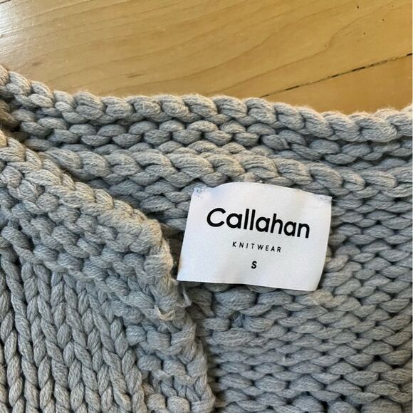 Callahan Knitwear Bisou Puff Sleeve Cardigan in Grey S - Picture 7 of 15